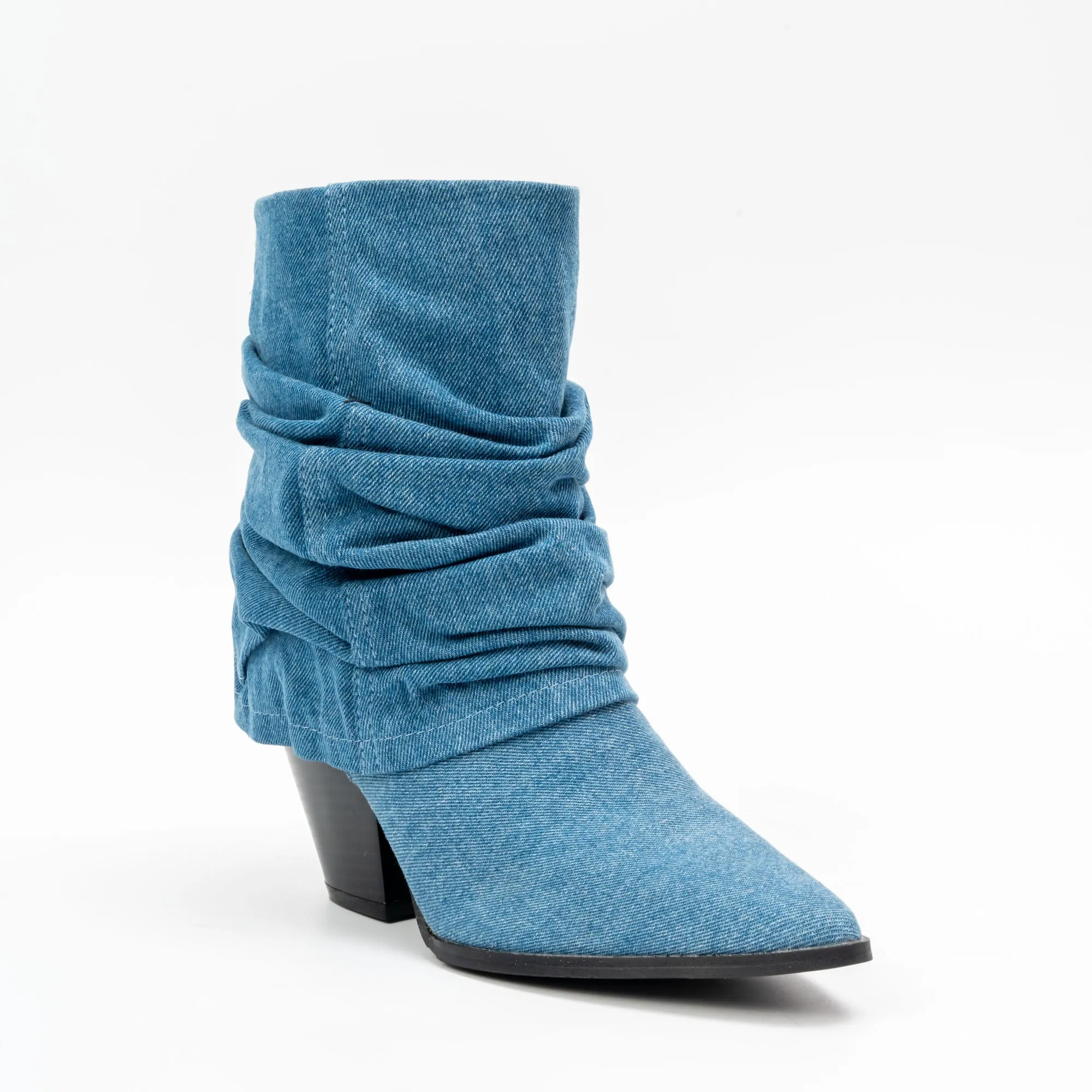Denim Dream - Blue Foldover Boots